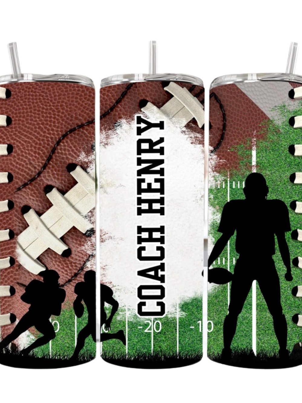 Gifts for coach & football player personalized tumbler/cup with name